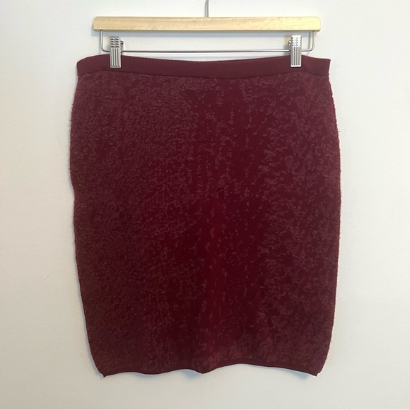 NWT EILEEN FISHER Dark Tulip Red Merino Wool Cotton Shadow...